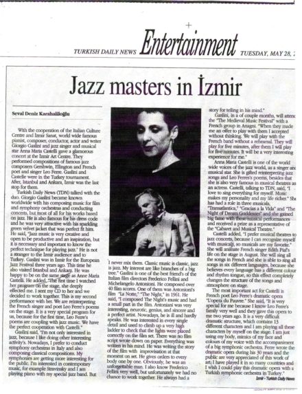 Articolo Turkish Daily News Izmir Gaslini Maggio 2002