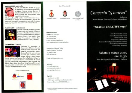 Sala dei Giganti del Liviano Padova Jazz Marzo 2005