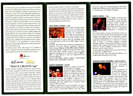 Sala dei Giganti del Liviano Padova Programma di sala Marzo 2005