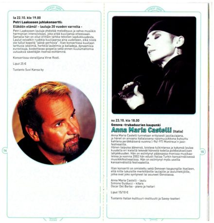 Teatro Savoy Helsinki Programma Ottobre 2005
